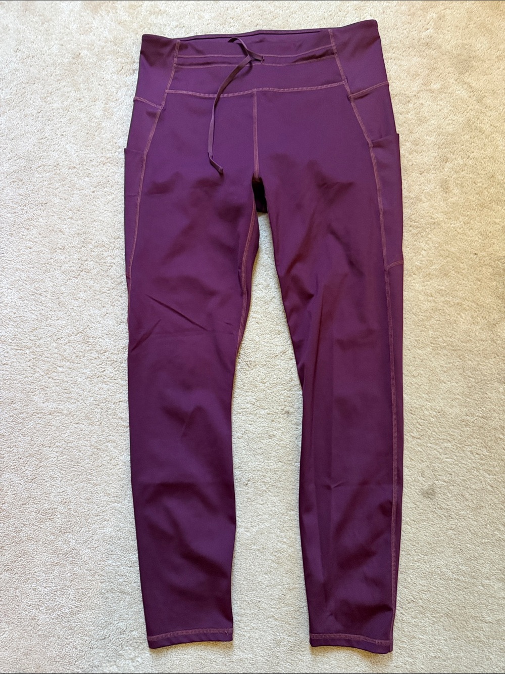 Womens Ultra Coo Fabletics Plum Active Leggings with Side Pockets